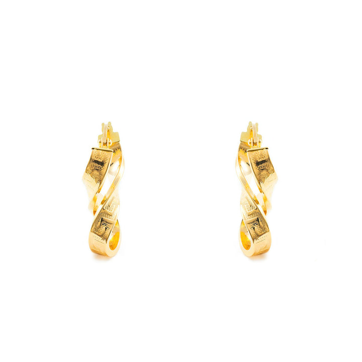 Pendientes Oro Aros largo ocho Greca 22x4 mm