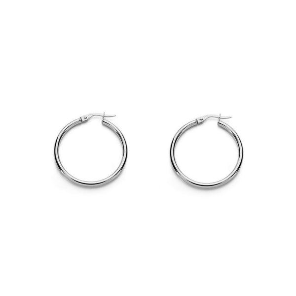 Ohrringe Hoop Creolen 24x2 mm 925 Sterling Silber Glanz