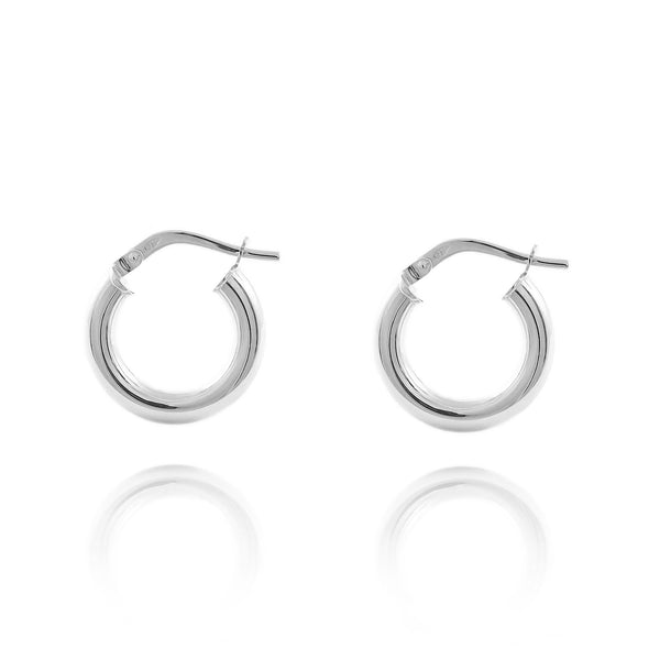 Ohrringe Hoop Creolen 16x3 mm 925 Sterling Silber Glanz