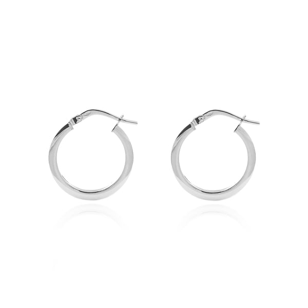 Ohrringe Quadratische Hoop Creolen 19x2 mm 925 Sterling Silber Glanz