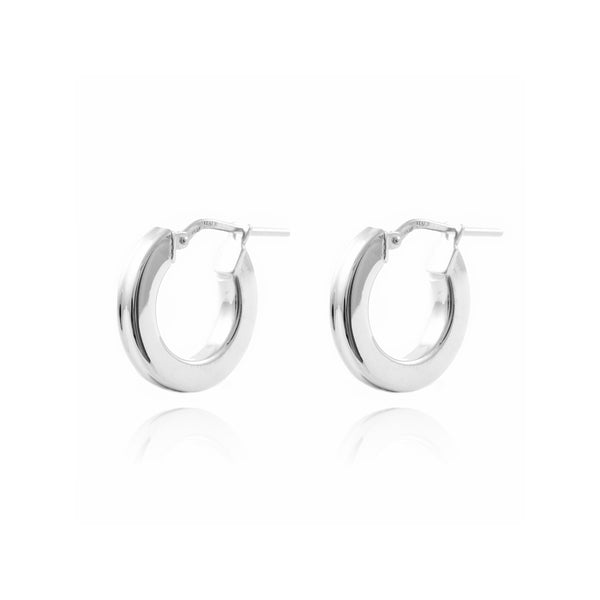 Ohrringe Quadratische Hoop Creolen 16x3 mm 925 Sterling Silber Glanz