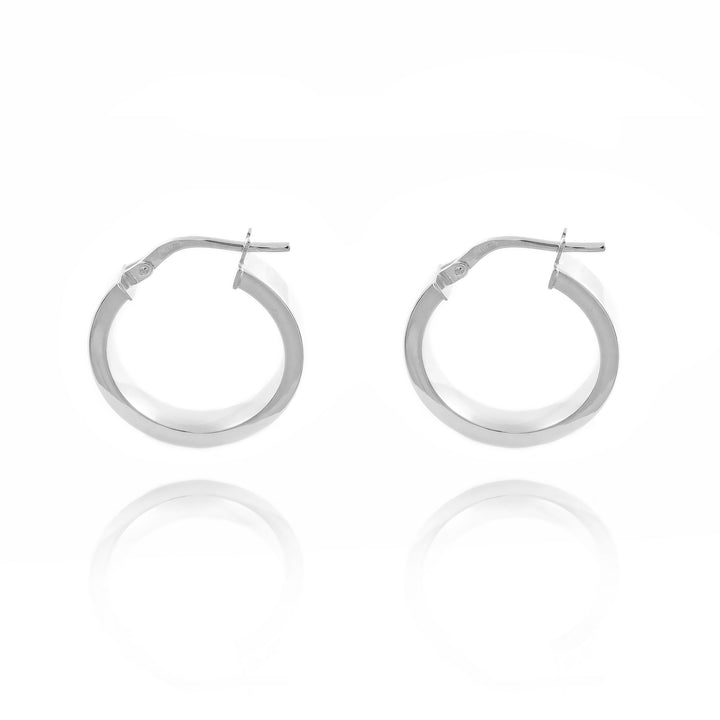 Pendientes Plata Aros rectangulares Lisos 21x4 mm