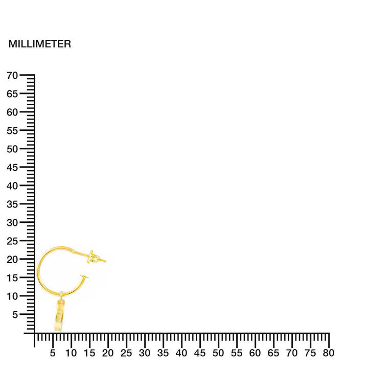 Pendientes Oro aro con corazón calado en nácar (9Kts)