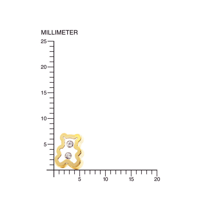Pendientes Oro oso fondo transparente circonitas (9kts)