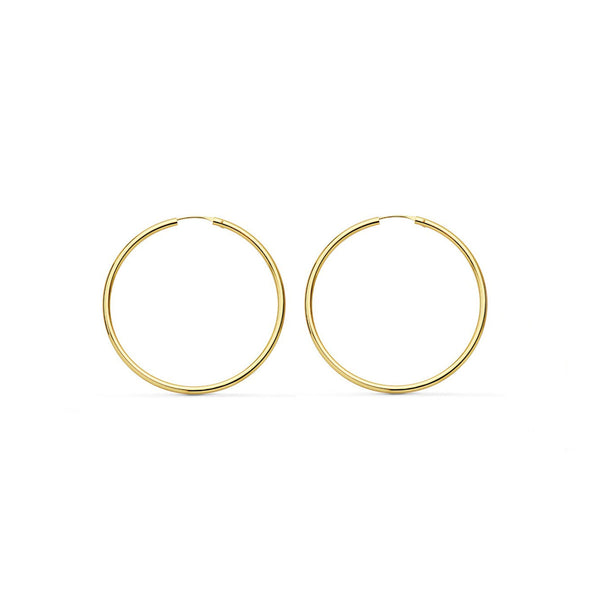 Damen Ohrringe Flexibles Hoop Creolen 25x1.5 mm Gelbgold 18K