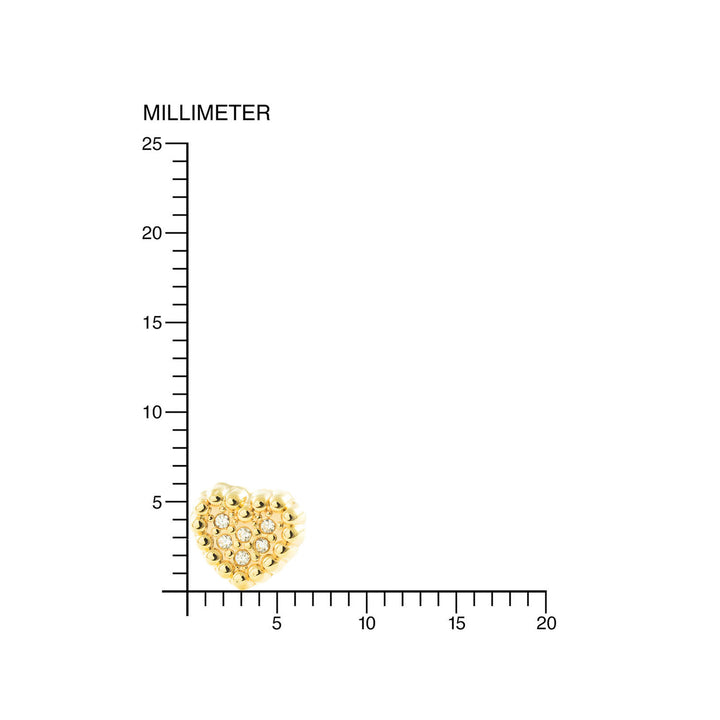 Pendientes oro niña Corazon galloneado con Circonitas (9kts)
