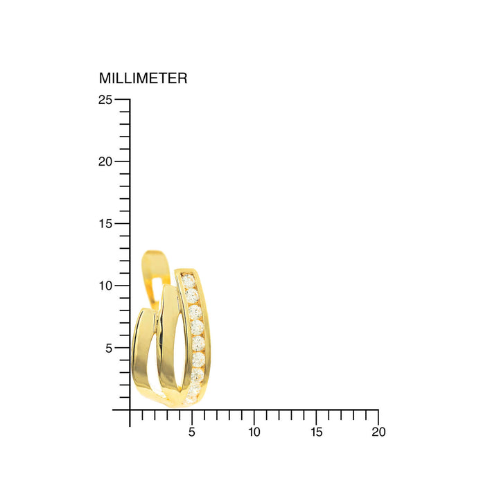Pendientes Niña Oro Amarillo bandas con Circonitas (9kts)