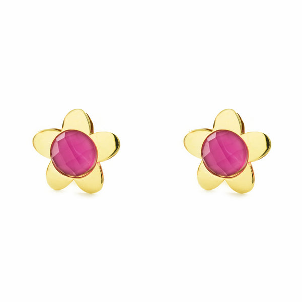 Gänseblümchen Rose Kinder Mädchen Ohrringe Gelbgold 9K