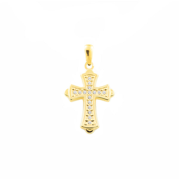 Kreuz religiöse Anhänger Glanz Rechteckige 20x13 mm Gelbgold 9K