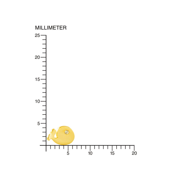 Pendientes oro amarillo niña ballena cóncava con circón (9Kts)