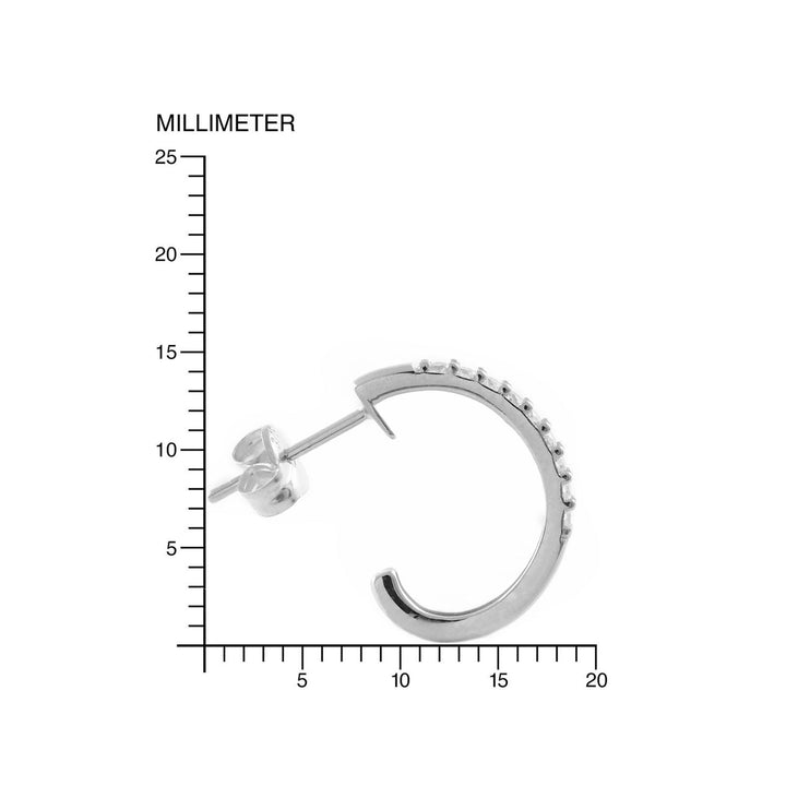 Pendientes Oro blanco Aros con circonitas (9kts)