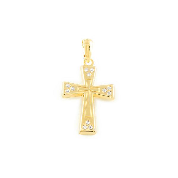 Kreuz religiöse Anhänger Glanz Rechteckige 20x13 mm Gelbgold 9K