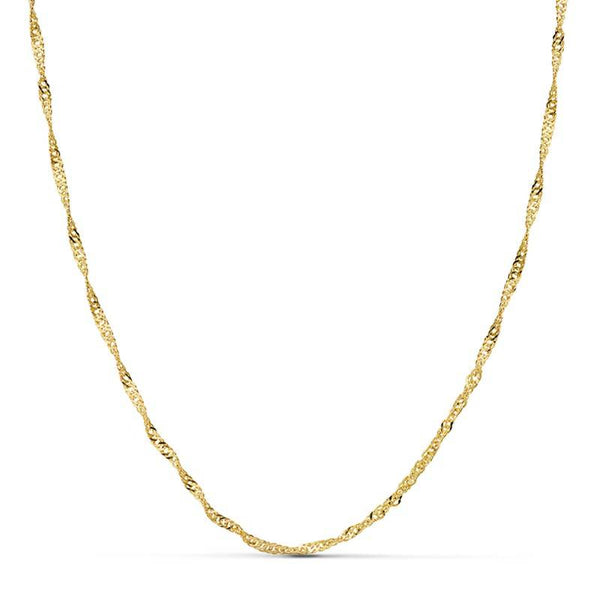 Singapur Kette Damen Halskette Gelbgold 18K Dicke 2 mm