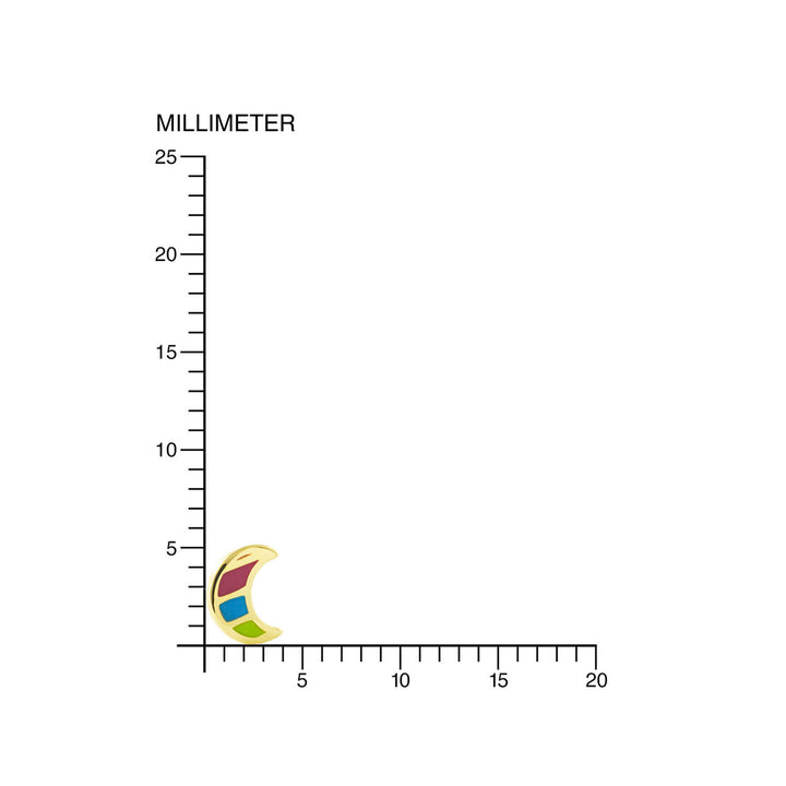 Pendientes Oro Niña luna esmalte colores (9kts)