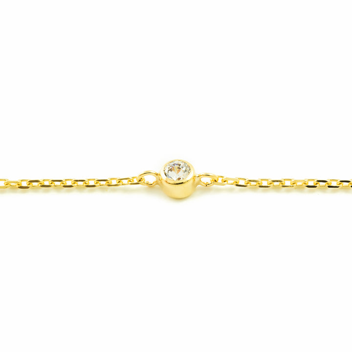 Pulsera Oro Amarillo chatón 3 mm circonitas (9kts)