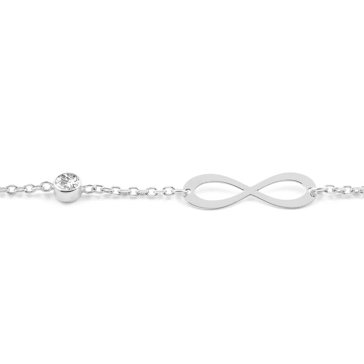 Pulsera Oro blanco infinitos y circonitas 4 mm (9kts)