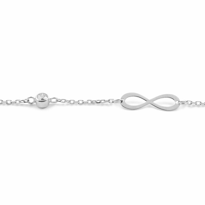 Pulsera Oro blanco infinitos y circonitas 3 mm (9kts)