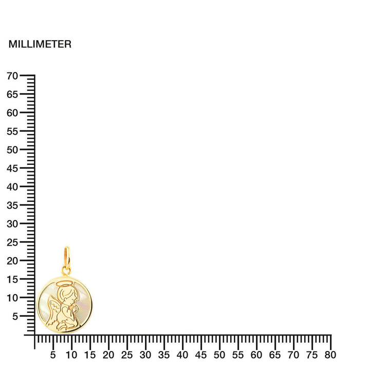 Colgante Oro Redondo angelito Nacar (9kts)