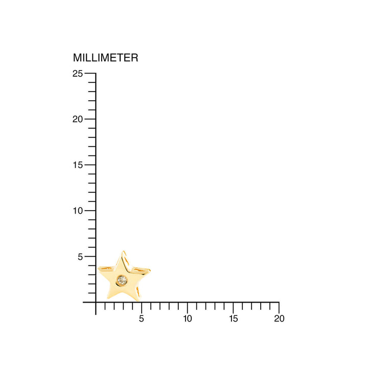 Pendientes oro amarillo niña Estrella con circon doble altura forro (9kts)