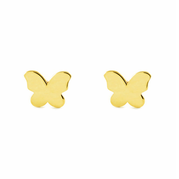 Damen & Kinder Schmetterling Ohrringe Gelbgold 9K