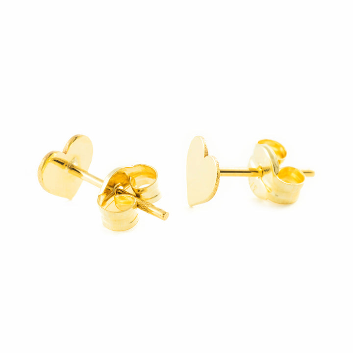 Pendientes niña Oro Amarillo Corazon liso (9kts)