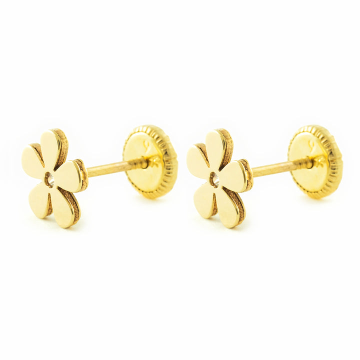 Pendientes Niña Oro 9k Flor Circonita