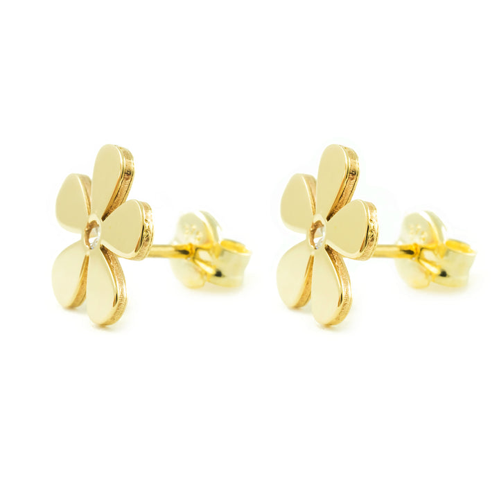 Pendientes Oro 9k Flor Circonita