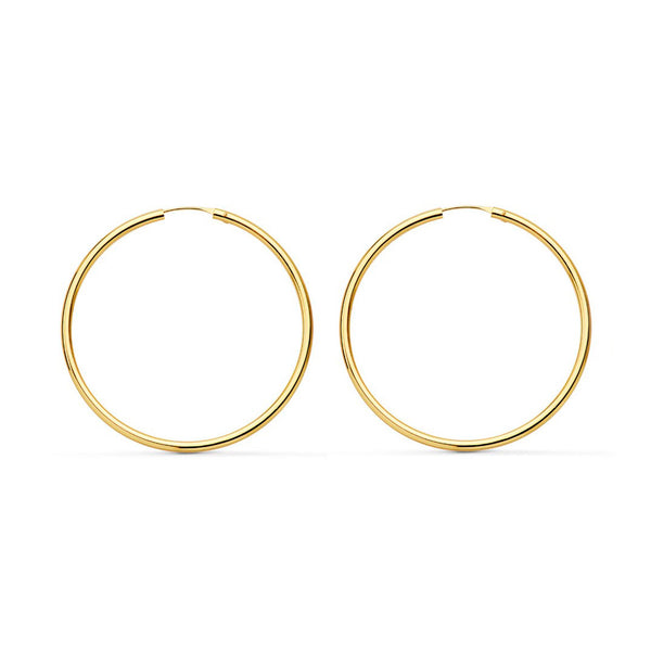 Damen Ohrringe Flexibles Hoop Creolen 35x1.5 mm Gelbgold 18K