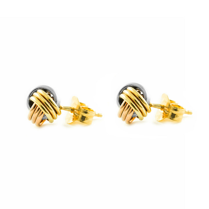 Pendientes Mujer Oro Tricolor 18k Nudo