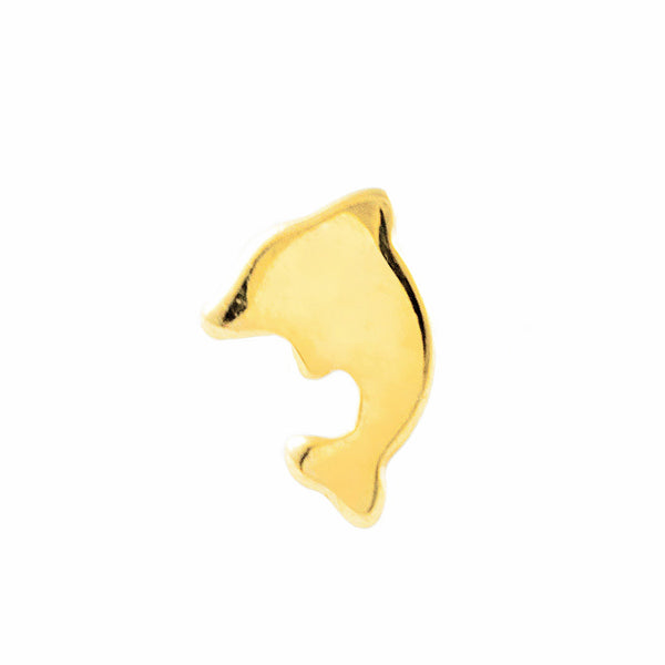 9K Gelbgold Piercing Delfin Glanz für die Nase