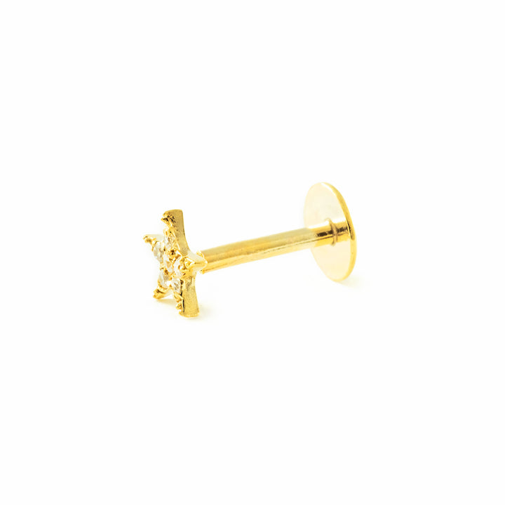 Piercing Oro cartilago estrella 4 mm (9kts)