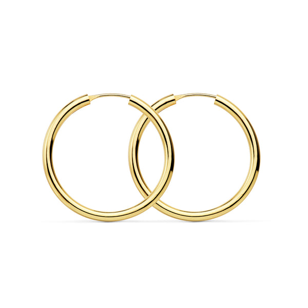 Damen Ohrringe Flexibles Hoop Creolen 20x2 mm Gelbgold 18K