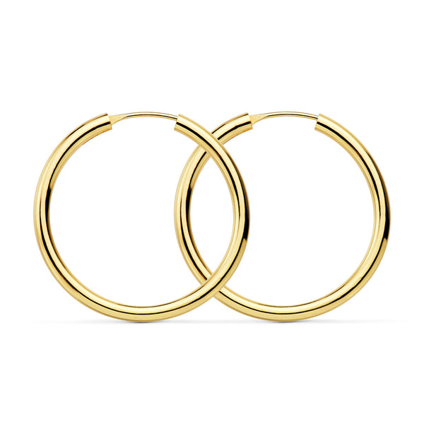 Damen Ohrringe Flexibles Hoop Creolen 30x2 mm Gelbgold 18K