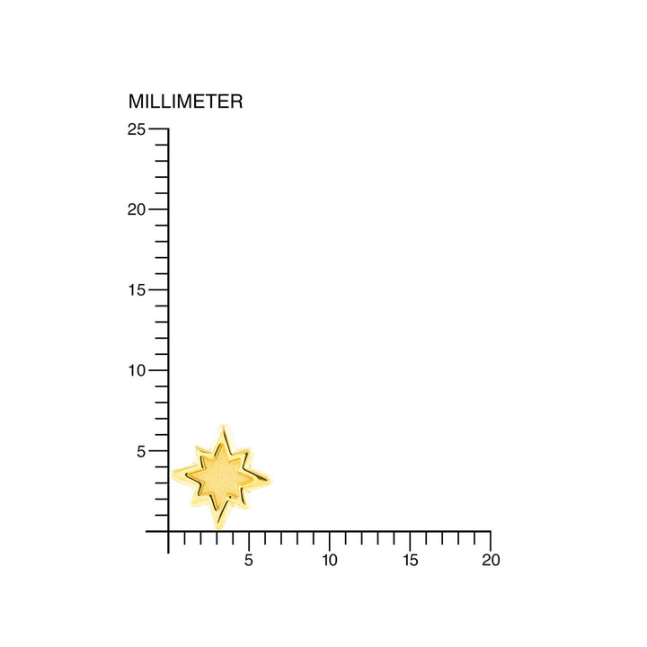 Pendientes Niña Oro 9k Estrella Mate y Brillo