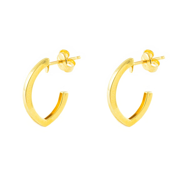 Damen Ohrringe Träne Hoop Creolen 14.5x1.5 mm Gelbgold 9K