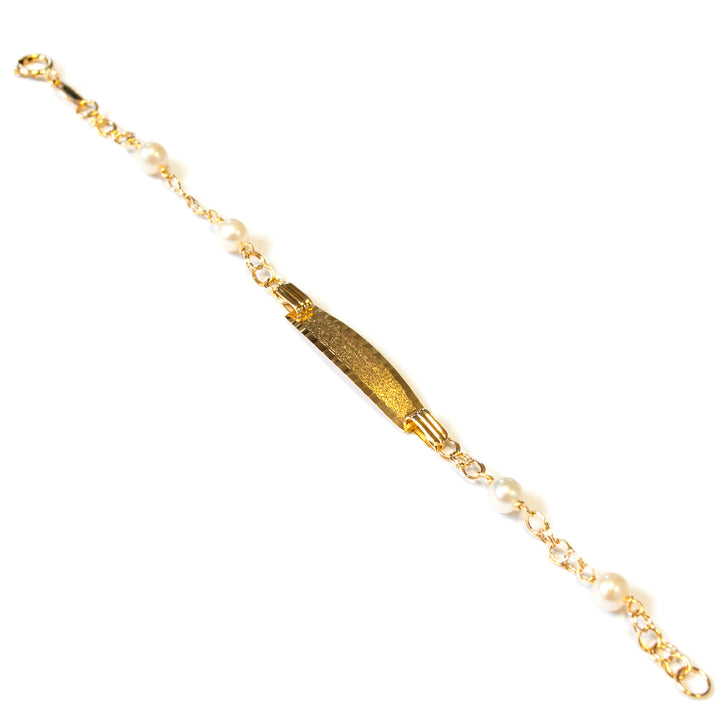 Pulsera/Esclava Oro para bebe con perlas