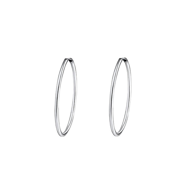 Ohrringe Hoop Creolen 30x2 mm 925 Sterling Silber Glanz