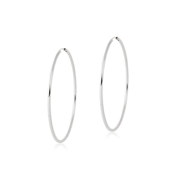 Ohrringe Hoop Creolen 50x2 mm 925 Sterling Silber Glanz