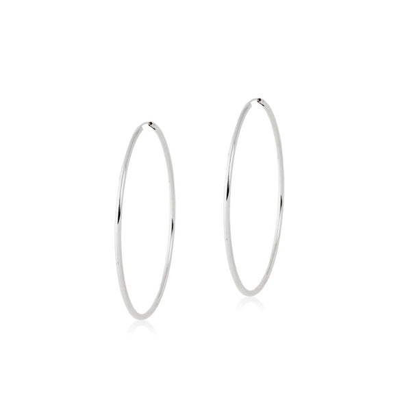 Ohrringe Hoop Creolen 40x2 mm 925 Sterling Silber Glanz