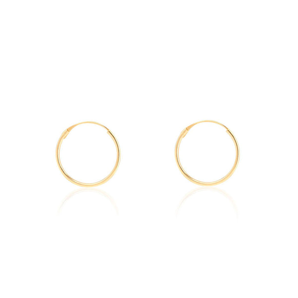 Damen & Kinder Ohrringe Hoop Creolen 10x0.8 mm Gelbgold 18K