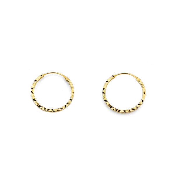 Damen & Kinder Ohrringe Quadratische Hoop Creolen 12x1 mm Gelbgold 18K