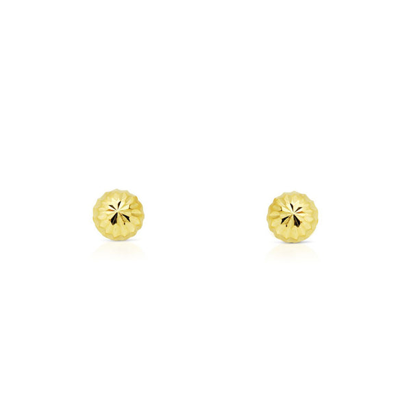 Damen & Kinder Ohrringe Half Ball 5 mm Gelbgold 18K