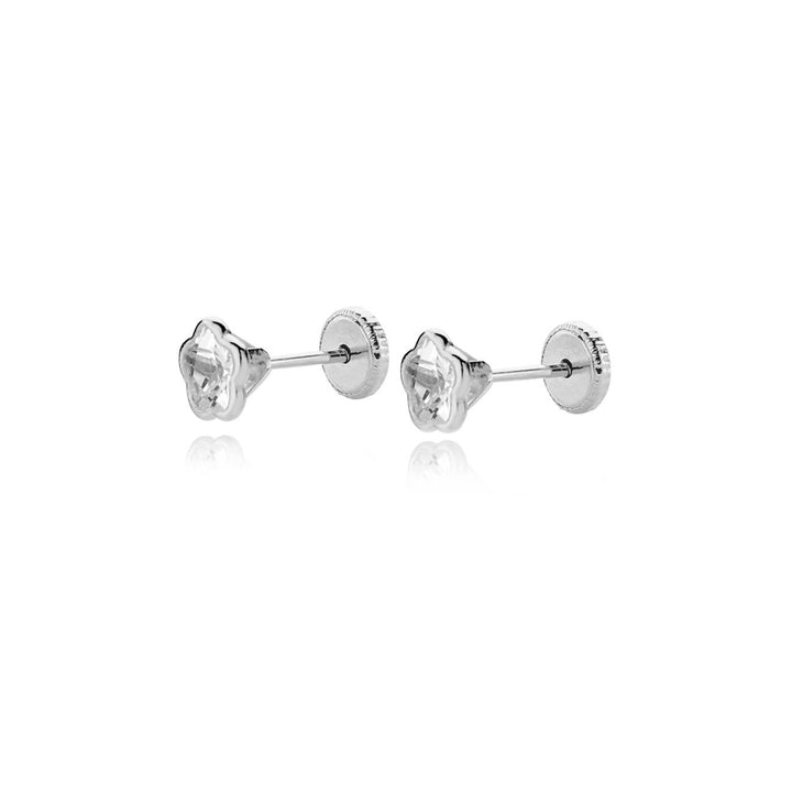 Pendientes Plata Chaton Margarita circon grande