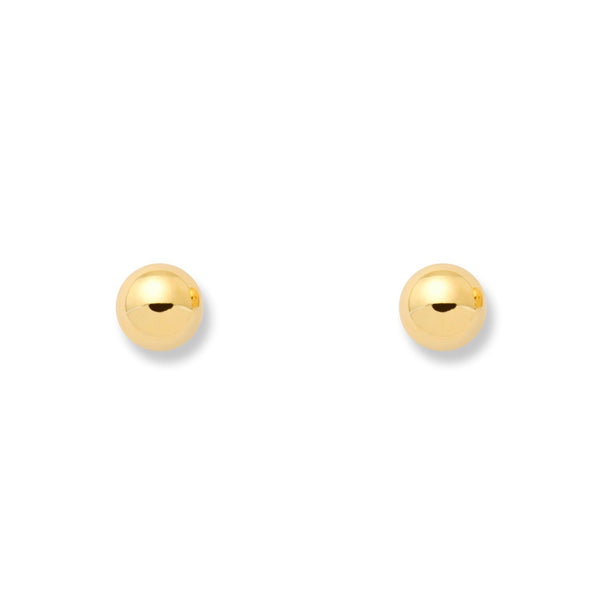 Damen & Kinder Ohrringe Ball 6 mm Gelbgold 18K