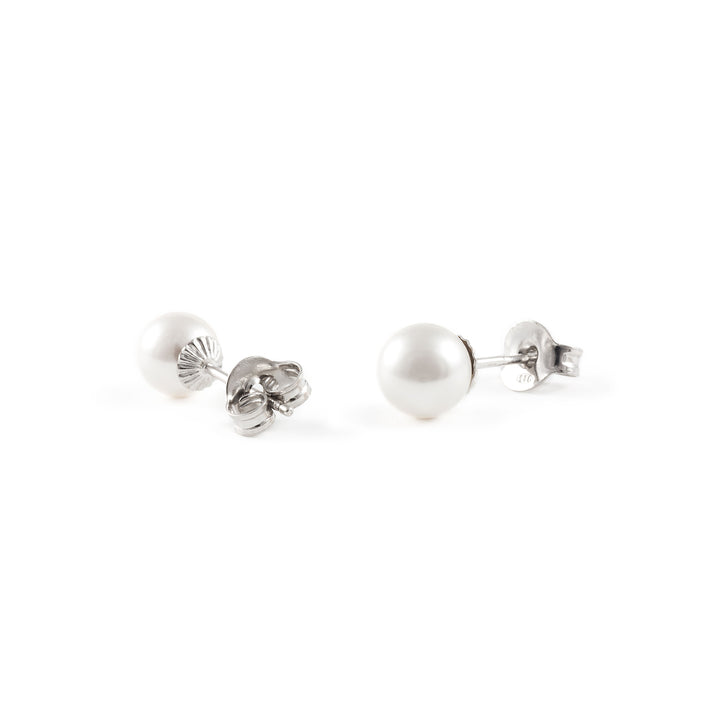 Pendientes Plata Perla Swarovski 6 mm