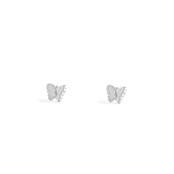 Schmetterling matte und glänzende Ohrringe 925 Sterling Silber