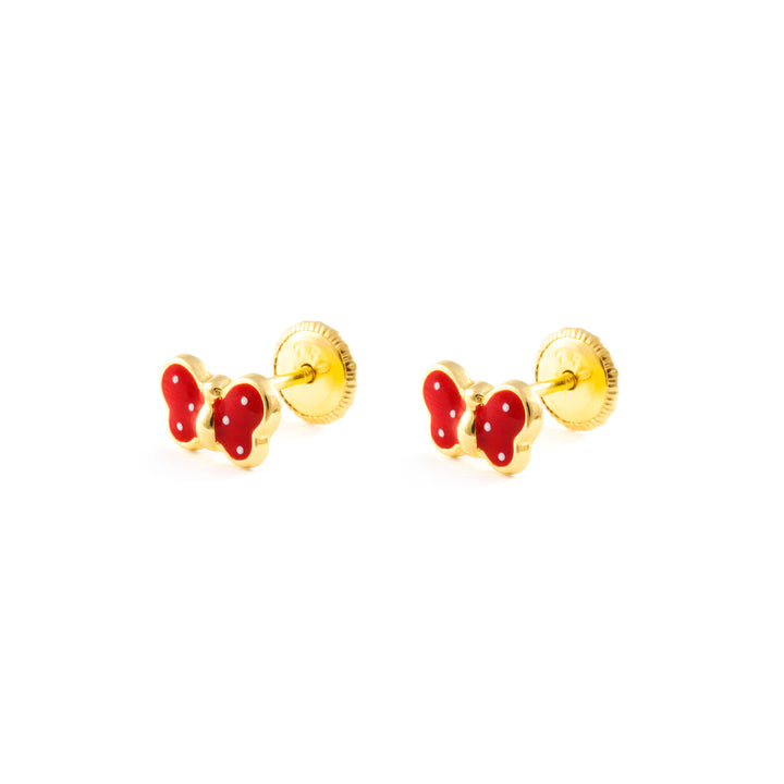 Pendientes Bebe Mariposa Esmaltada Roja