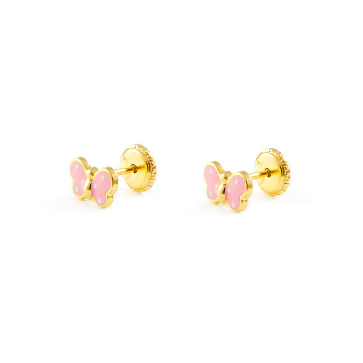 Pendientes Bebe Mariposa Esmaltada Rosa