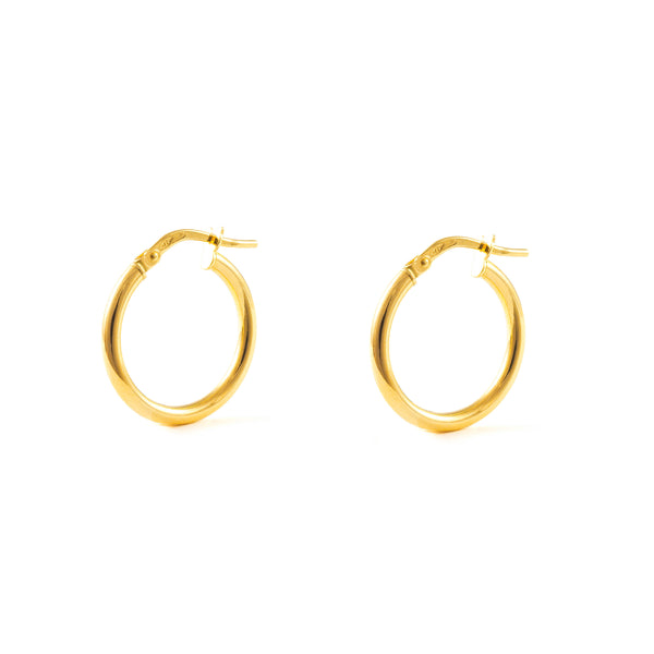 Damen & Kinder Ohrringe Hoop Creolen 20x2 mm Gelbgold 18K