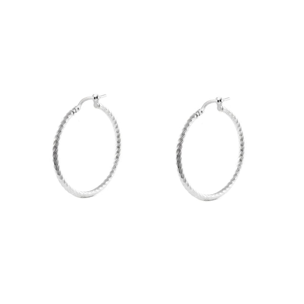 Ohrringe Hoop Creolen 30x2 mm 925 Sterling Silber